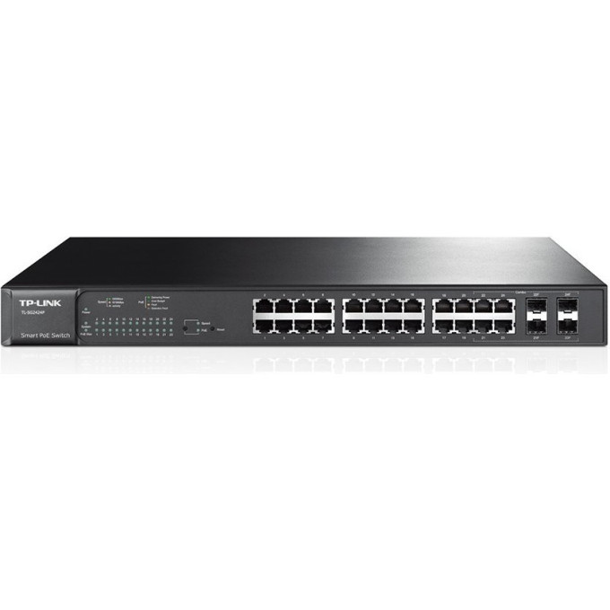 Smart-коммутатор TP-LINK TL-SG2424P с 24 гигабитными портами и 4 комбинированными разъемами SFP